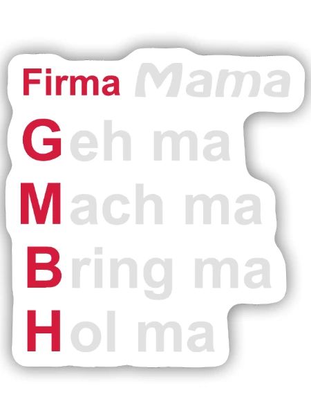 firma mama - Sticker Größe S (10 x 10 cm) - Mattweiß - Vorne