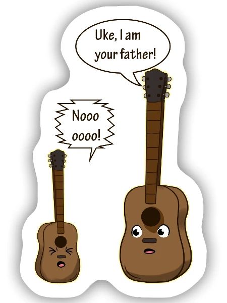 Guitar Father - Sticker Größe S (10 x 10 cm) - Mattweiß - Vorne