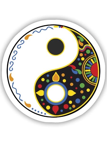 tao bunt - Sticker Größe S (10 x 10 cm) - Mattweiß - Vorne
