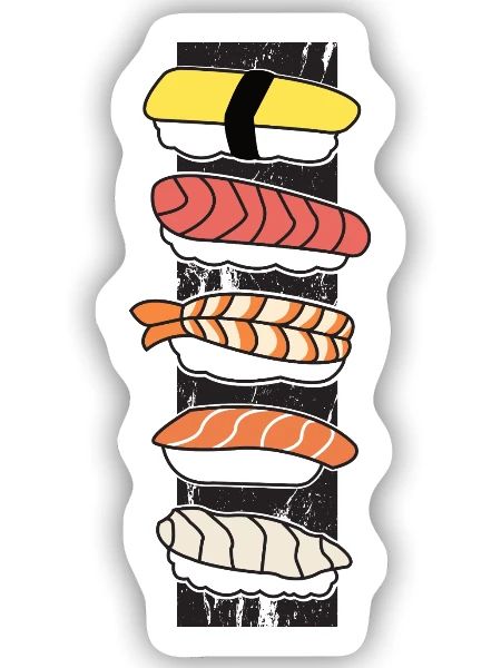 Sushi - Sticker Größe S (10 x 10 cm) - Mattweiß - Vorne