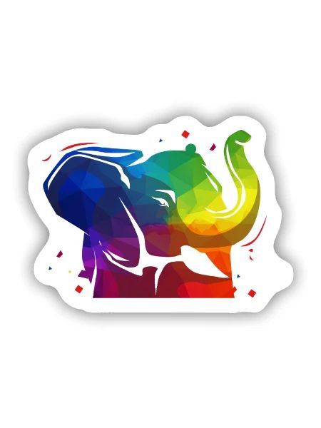 Majestätischer Elefant Wasserloch - Sticker Größe S (10 x 10 cm) - Mattweiß - Vorne