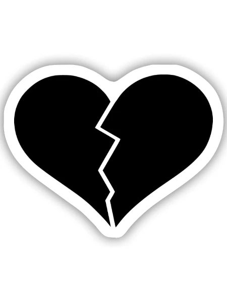 Herz zerbrochen Design gebrochenes Herz - Sticker Größe S (10 x 10 cm) - Mattweiß - Vorne