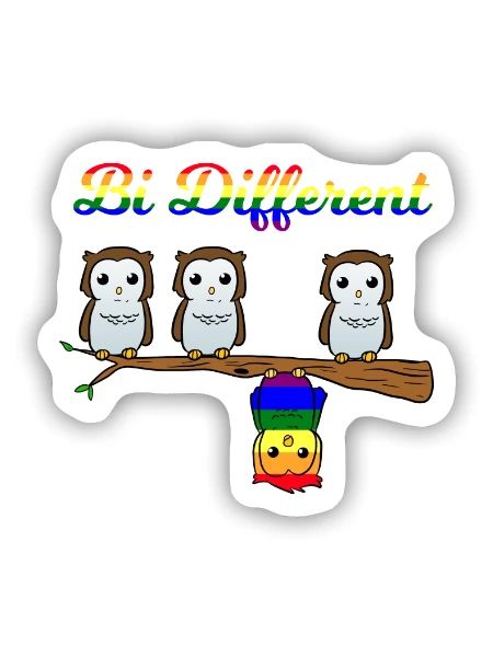 Bi Different Bisexual Pride Lustig Fun Bi Spruch - Sticker Größe S (10 x 10 cm) - Mattweiß - Vorne