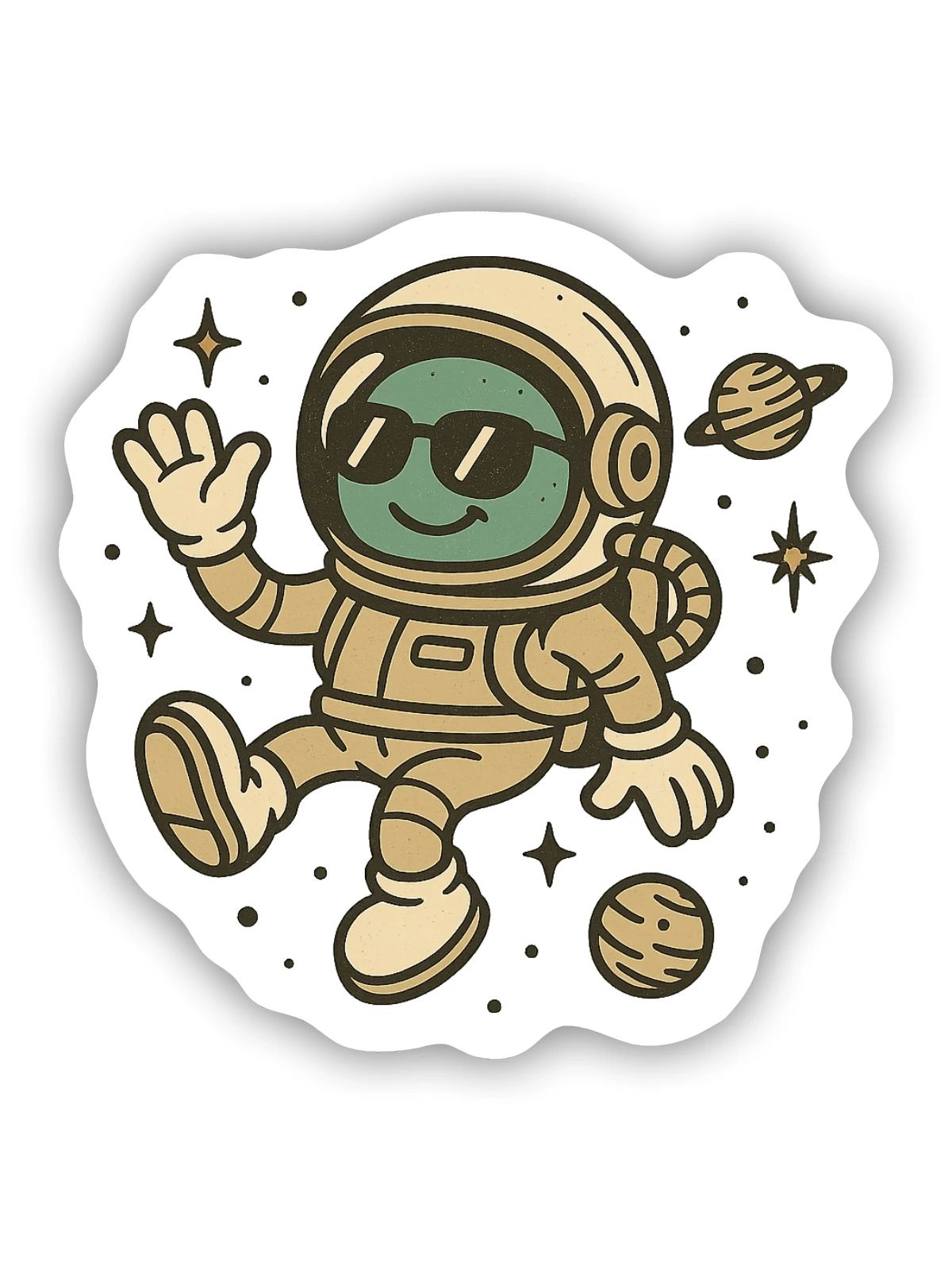 Willkommen im All - Sticker Größe S (10 x 10 cm) - Mattweiß - Vorne