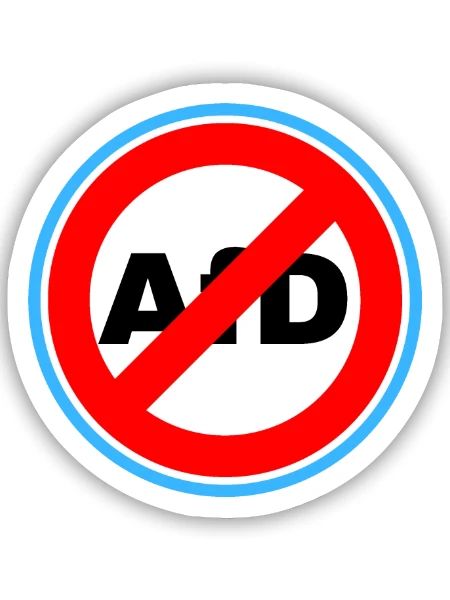 AFD Verbot - Sticker Größe S (10 x 10 cm) - Mattweiß - Vorne