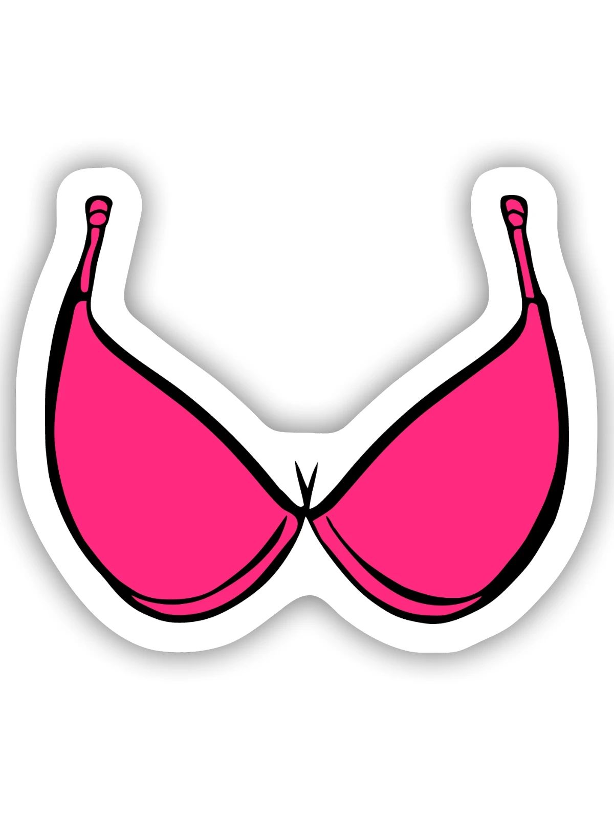 Brüste BH Rosa - Sticker Größe S (10 x 10 cm) - Mattweiß - Vorne