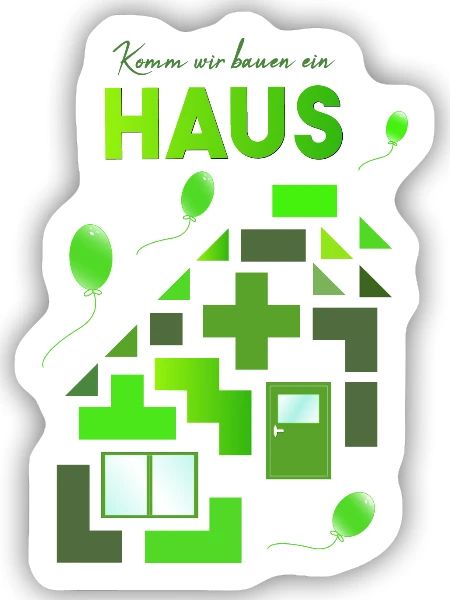 Bausteine Bauklötze bauen - Sticker Größe S (10 x 10 cm) - Mattweiß - Vorne