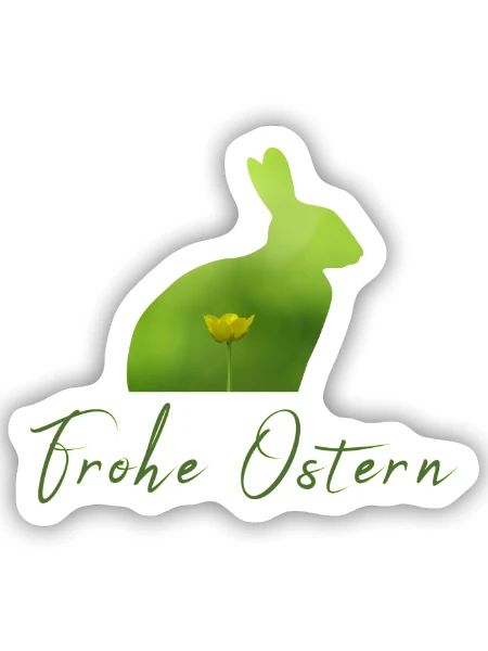 Frohe Ostern Ostern - Sticker Größe S (10 x 10 cm) - Mattweiß - Vorne