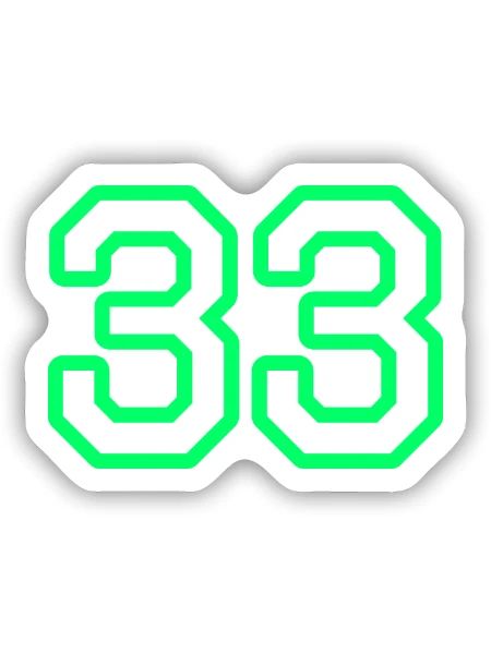 33 Grün - Sticker Größe S (10 x 10 cm) - Mattweiß - Vorne