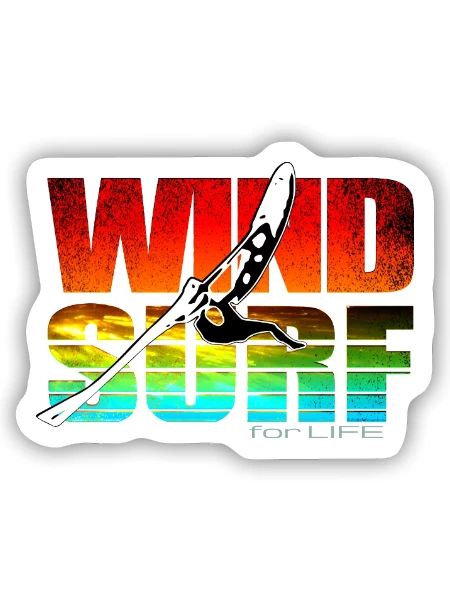 Windsurfen fürs Leben - Sticker Größe S (10 x 10 cm) - Mattweiß - Vorne