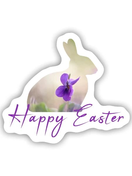 Happy Easter - Sticker Größe S (10 x 10 cm) - Mattweiß - Vorne