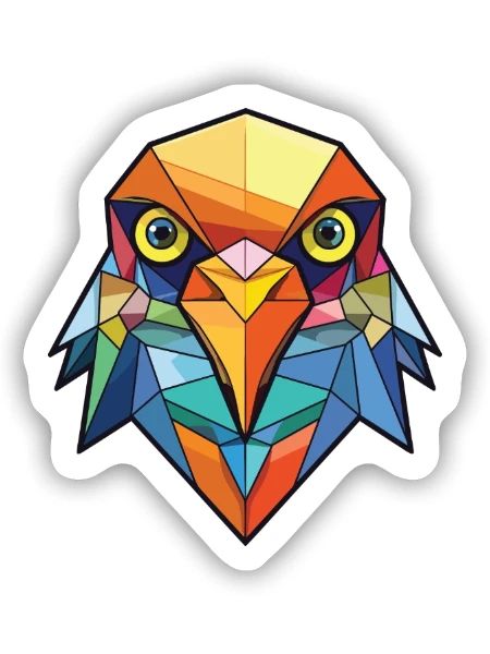 Kuckuck buntes Aquarell Tier Haustier Illustration - Sticker Größe S (10 x 10 cm) - Mattweiß - Vorne