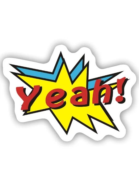 yeah comic - Sticker Größe S (10 x 10 cm) - Mattweiß - Vorne