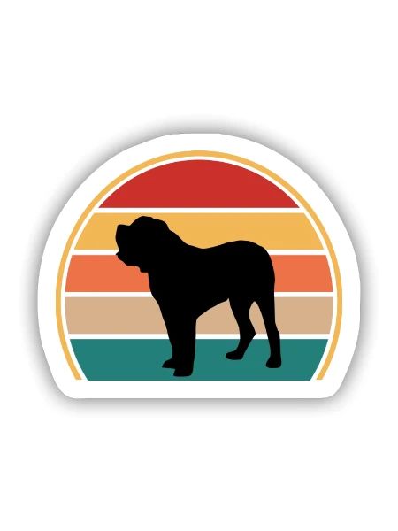 Alano Español Hundeliebhaber Silhouette Vintage Sunset - Sticker Größe S (10 x 10 cm) - Mattweiß - Vorne