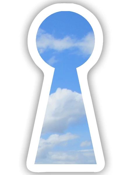 schlüsselloch himmel - Sticker Größe S (10 x 10 cm) - Mattweiß - Vorne