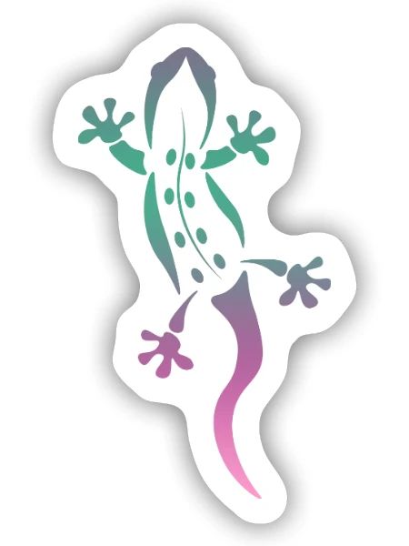 Echse - Sticker Größe S (10 x 10 cm) - Mattweiß - Vorne
