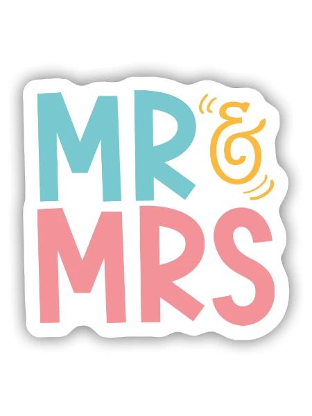 Mr & Mrs Hochzeit - Sticker Größe S (10 x 10 cm) - Mattweiß - Vorne