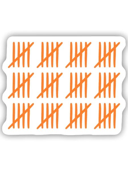 Strichliste 60 Jahre alt 60. Geburtstag - Sticker Größe S (10 x 10 cm) - Mattweiß - Vorne