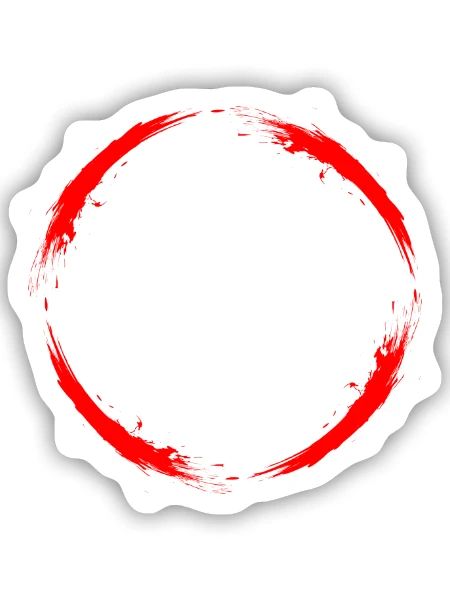 Kreis Design Rot Ring Vektor Farbig Bürste - Sticker Größe S (10 x 10 cm) - Mattweiß - Vorne