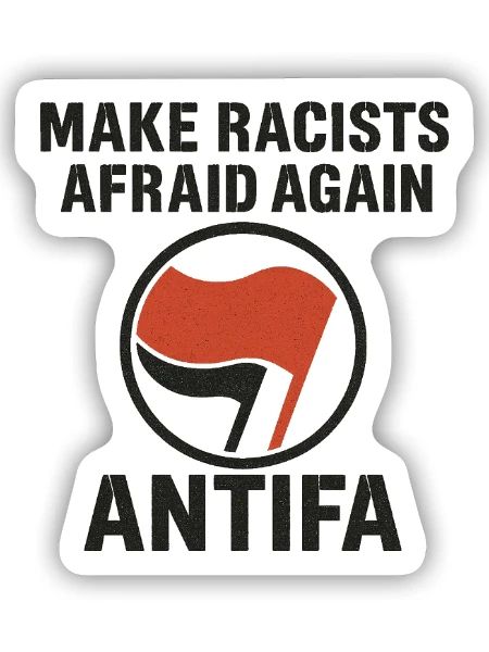Antifa - Make Racists Afraid Again - Sticker Größe S (10 x 10 cm) - Mattweiß - Vorne