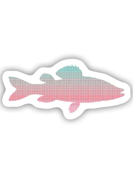 Zander Angler Design verpixelt Zander Angeln - Sticker Größe S (10 x 10 cm) - Mattweiß - Vorne