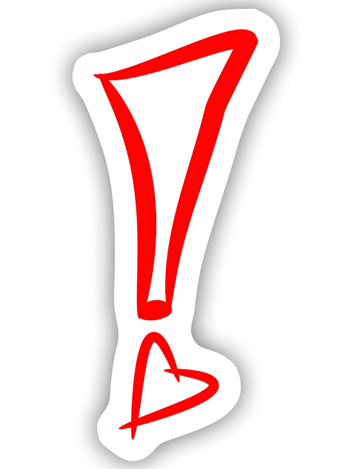 Ausrufezeichen mit Herz Rot - Sticker Größe S (10 x 10 cm) - Mattweiß - Vorne