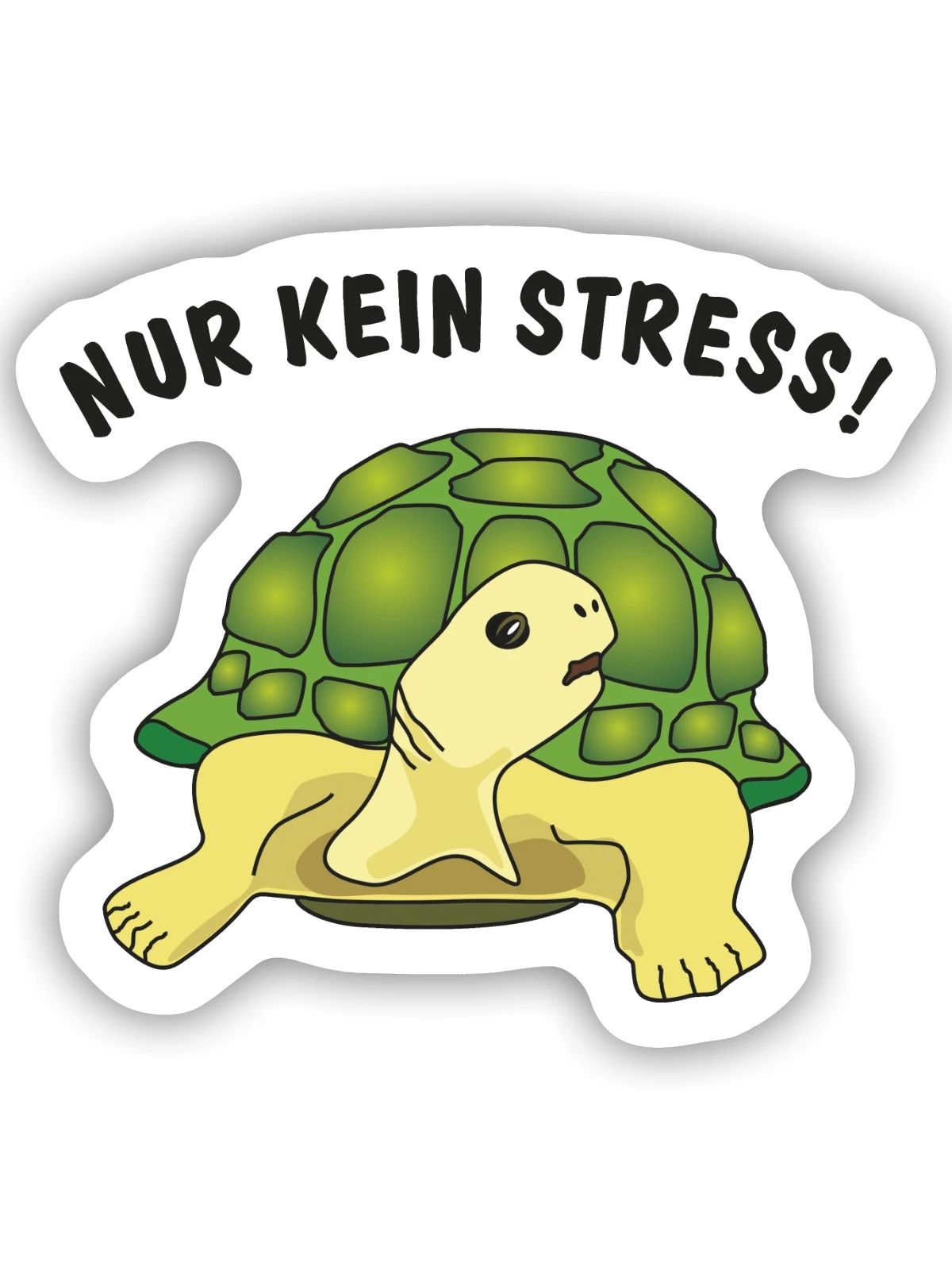 nur kein stress - Sticker Größe S (10 x 10 cm) - Mattweiß - Vorne