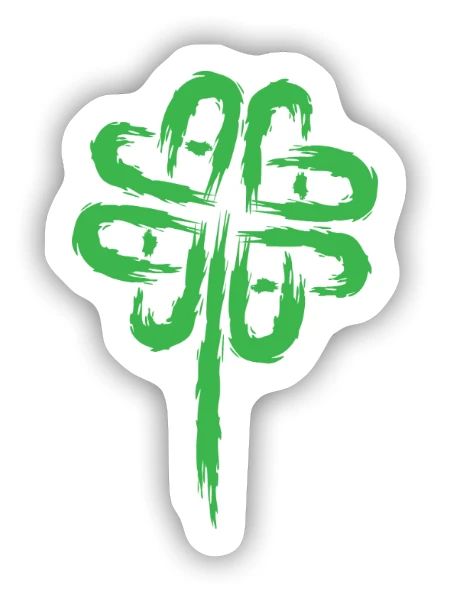 Kleeblatt Symbol Keltische Symbole - Sticker Größe S (10 x 10 cm) - Mattweiß - Vorne