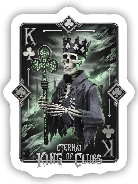 Eternal King of Clubs - Sticker size S (10 x 10 cm) - white matte - Front
