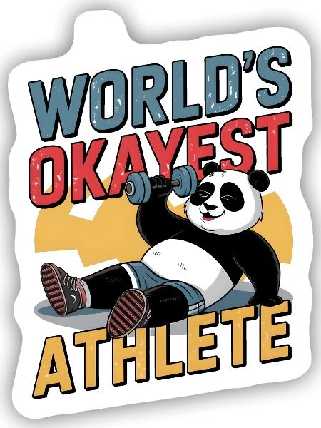 World's Okayest Athlete - Sticker size S (10 x 10 cm) - white matte - Front
