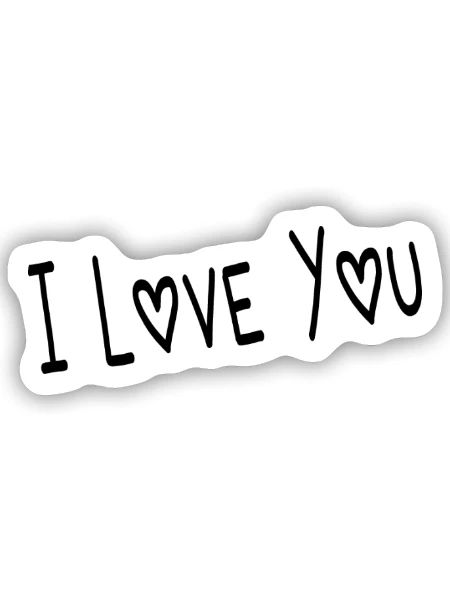 VALENTINSTAG. ICH LIEBE DICH. ICH LIEBE DICH. LIEBE. LIEBE - Sticker Größe S (10 x 10 cm) - Mattweiß - Vorne