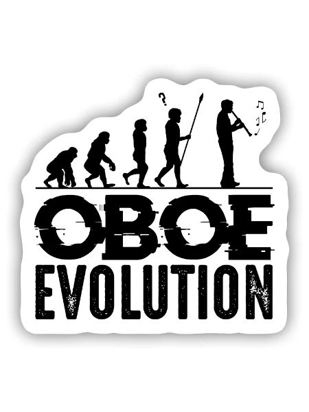 oboe - Sticker size S (10 x 10 cm) - white matte - Front