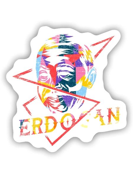 Spöttischer Erdogan Boxhandschuh - Sticker Größe S (10 x 10 cm) - Mattweiß - Vorne