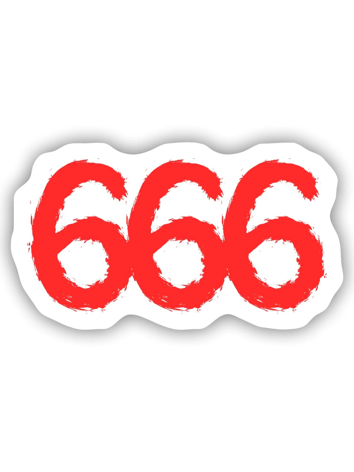 666 Symbol Zahl - Sticker Größe S (10 x 10 cm) - Mattweiß - Vorne