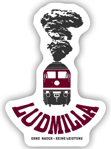 Ludmilla vor mit Rauch BR 130 131 132 230 231 232 - Sticker Größe S (10 x 10 cm) - Mattweiß - Vorne