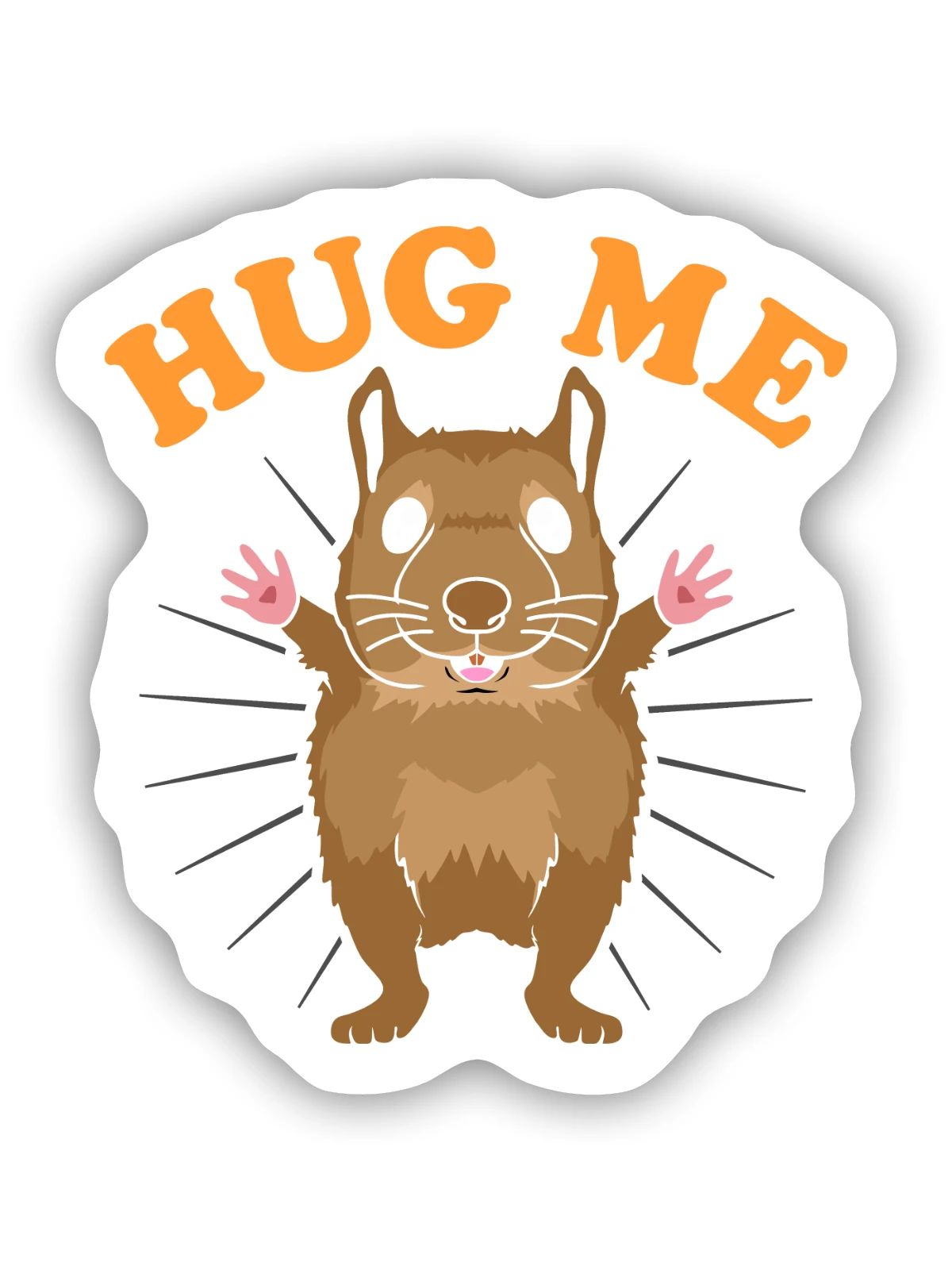 Hug Me Degu - Sticker Größe S (10 x 10 cm) - Mattweiß - Vorne