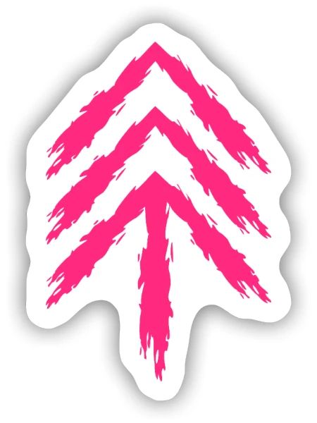 Pfeil nach oben Rosa - Sticker Größe S (10 x 10 cm) - Mattweiß - Vorne