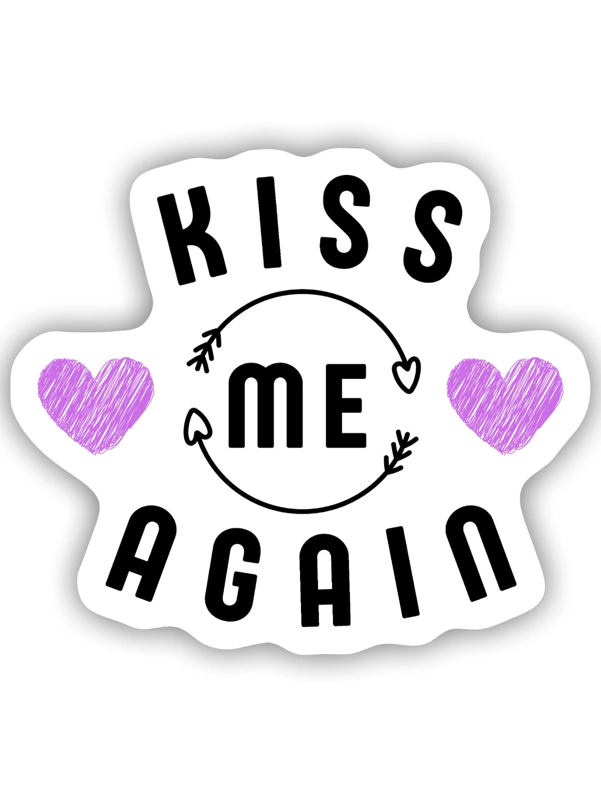 Küss mich wieder - Sticker Größe S (10 x 10 cm) - Mattweiß - Vorne