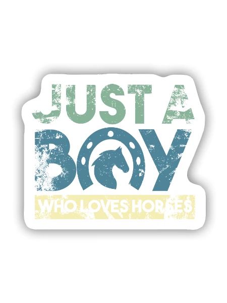 Reiter Junge Reiten Jungen - Sticker Größe S (10 x 10 cm) - Mattweiß - Vorne