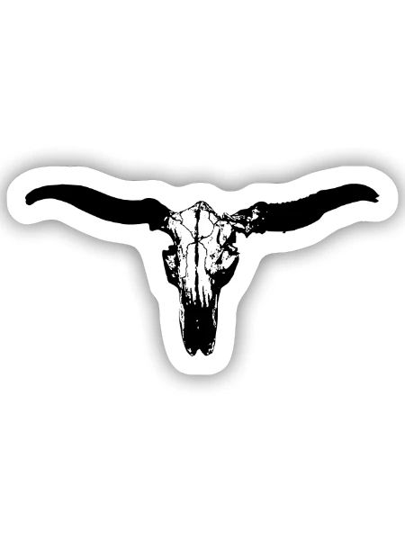 tierschädel rind - Sticker Größe S (10 x 10 cm) - Mattweiß - Vorne