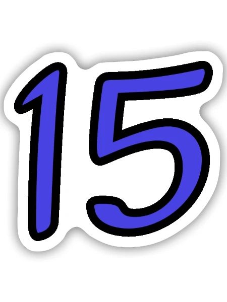 15. 15 JAHRE. 15-JÄHRIGES JUBILÄUM. 15-JÄHRIGES JUBILÄUM. - Sticker Größe S (10 x 10 cm) - Mattweiß - Vorne
