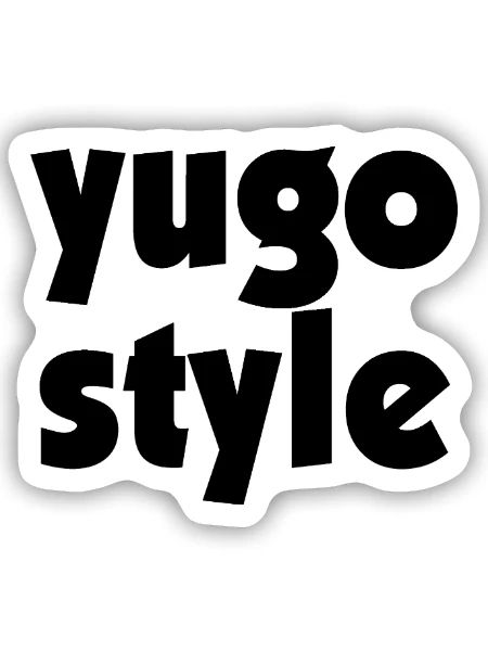 Yugo style - united style of Balkan - Sticker size S (10 x 10 cm) - white matte - Front