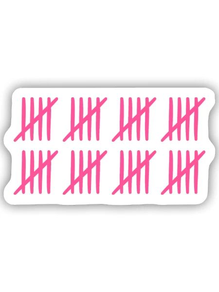 Strichliste 40 Jahre alt 40.Geburtstag - Sticker Größe S (10 x 10 cm) - Mattweiß - Vorne