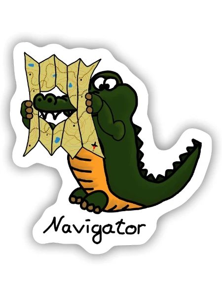 Navigator - Sticker size S (10 x 10 cm) - white matte - Front