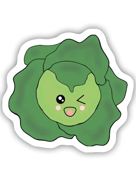 Salat Gemüse Kostüm Fasching Karneval Partnershirt - Sticker Größe S (10 x 10 cm) - Mattweiß - Vorne