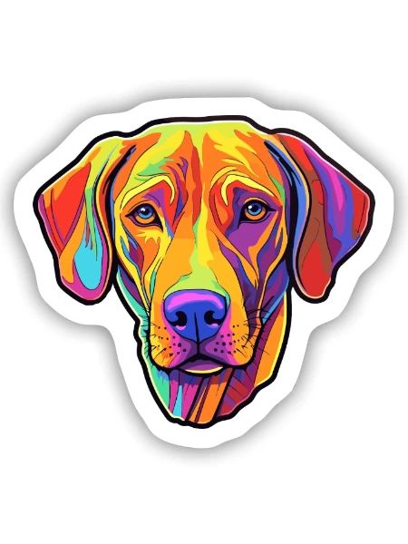 Rhodesian Ridgeback Hunderasse Cartoon Kawaii Illus - Sticker Größe S (10 x 10 cm) - Mattweiß - Vorne