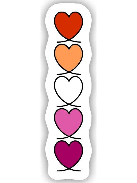 Cœurs lesbiennes, lesbiennes - Sticker taille S (10 x 10 cm) - blanc mat - Devant