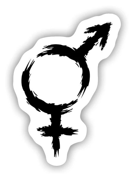 Hetero Symbol Mars Venus - Sticker Größe S (10 x 10 cm) - Mattweiß - Vorne