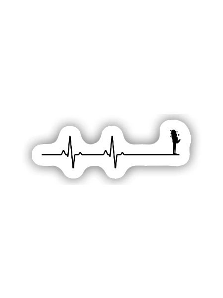 Liebespaar Herzschlag - Sticker Größe S (10 x 10 cm) - Mattweiß - Vorne