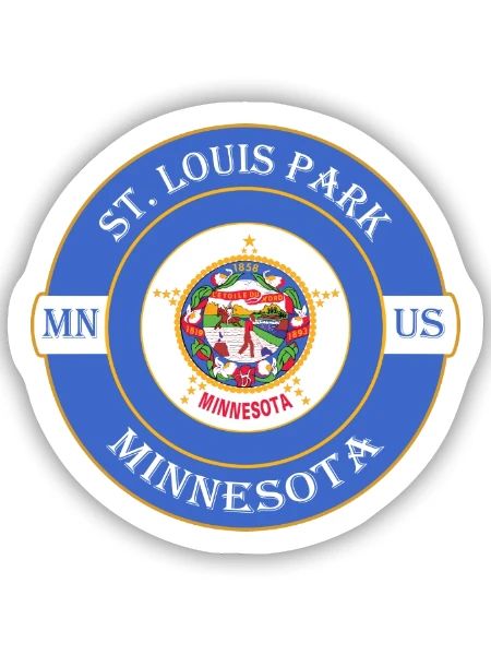 St. Louis Park Minnesota Flagge USA Souvenir Logo - Sticker Größe S (10 x 10 cm) - Mattweiß - Vorne